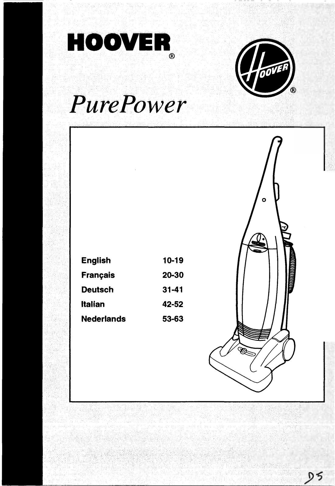 HOOVER U 3566, U 3463, U 3455 User Manual