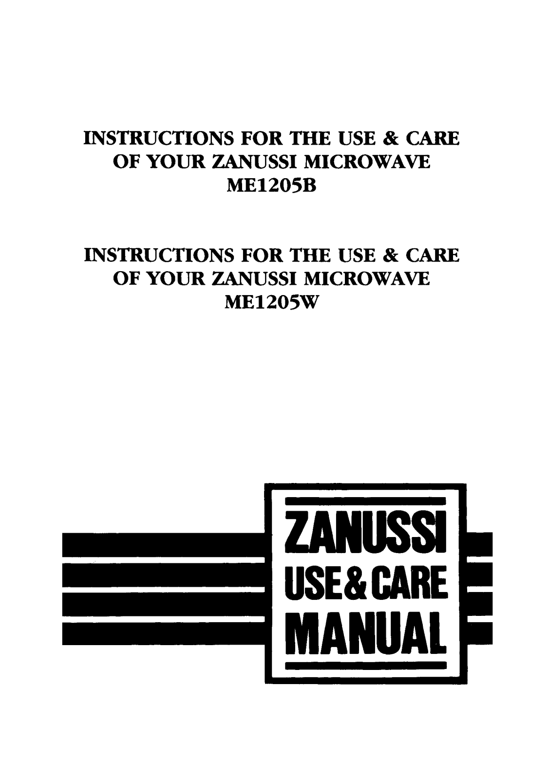 Zanussi ME1205B User Manual