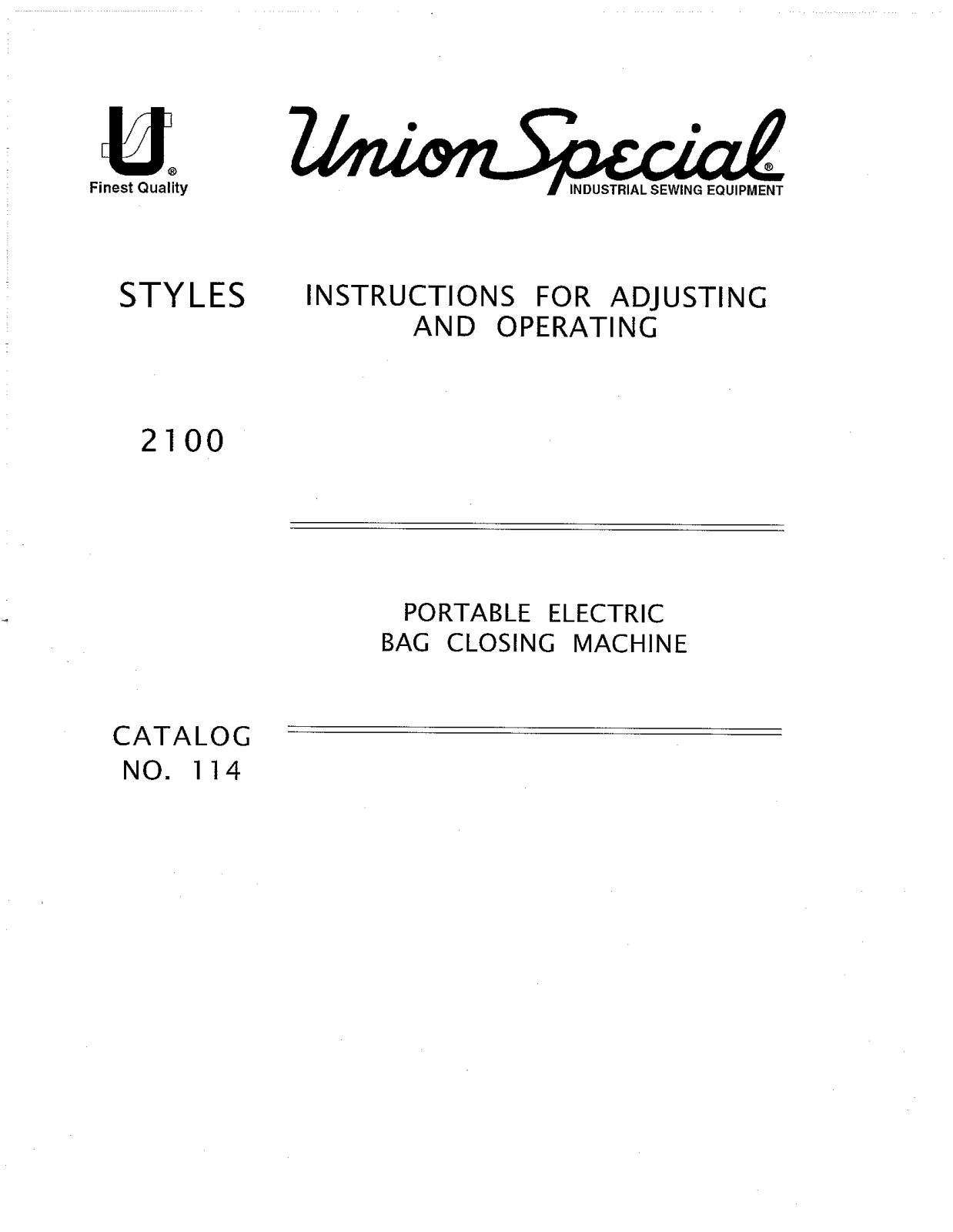 Union Special 2100 Parts List