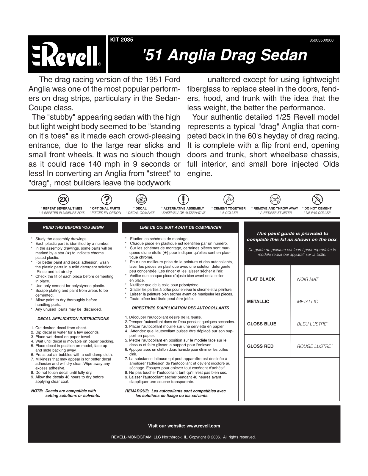 REVELL 1951 Anglia Drag Sedan User Manual