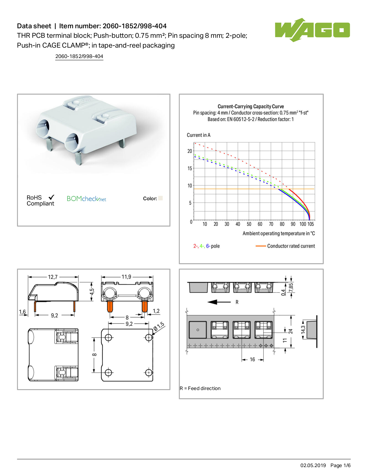 Wago 2060-1852/998-404 Data Sheet