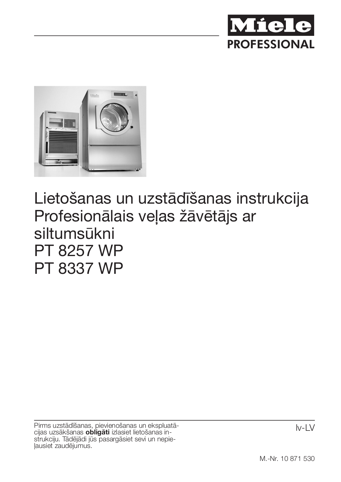 Miele PT 8257 WP, PT 8337 WP Instructions Manual