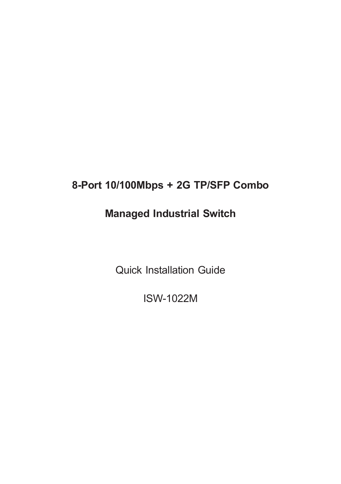 PLANET ISW-1022M User Manual