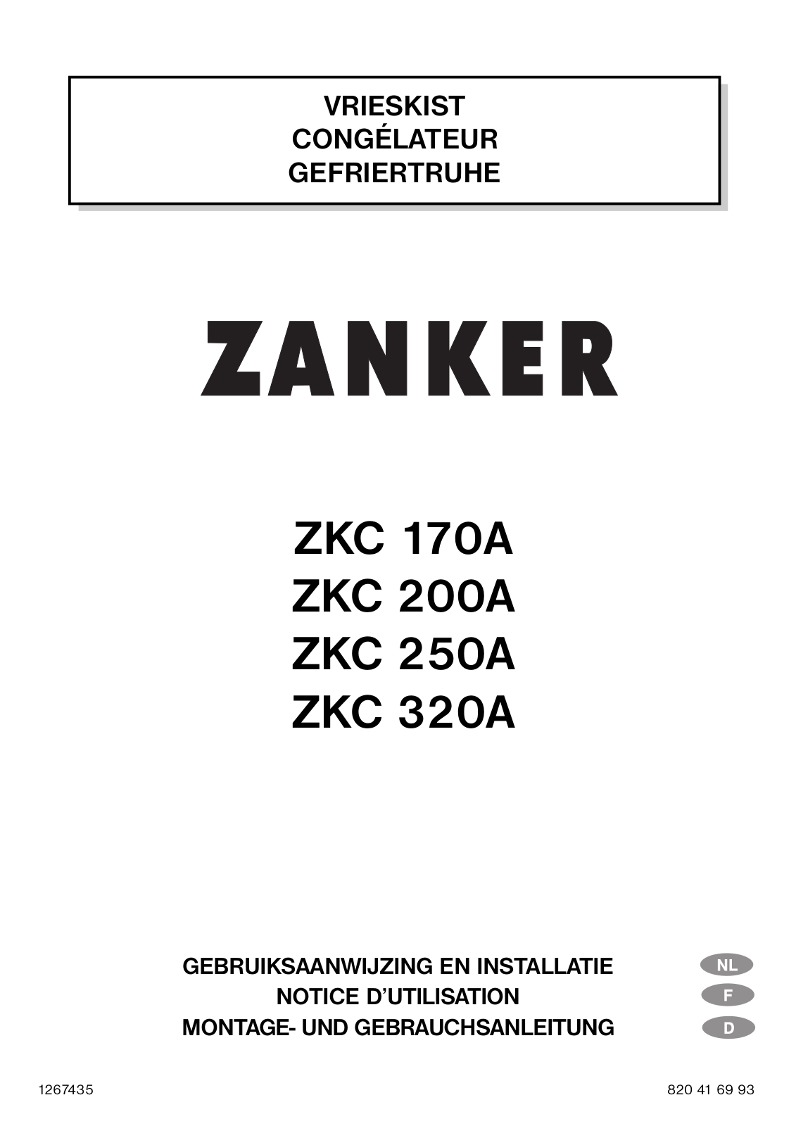 ZANKER ZKC170A, ZKC200A, ZKC250A, ZKC320 User Manual
