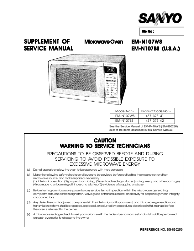 Sanyo EMN107BSSS860250 Schematic