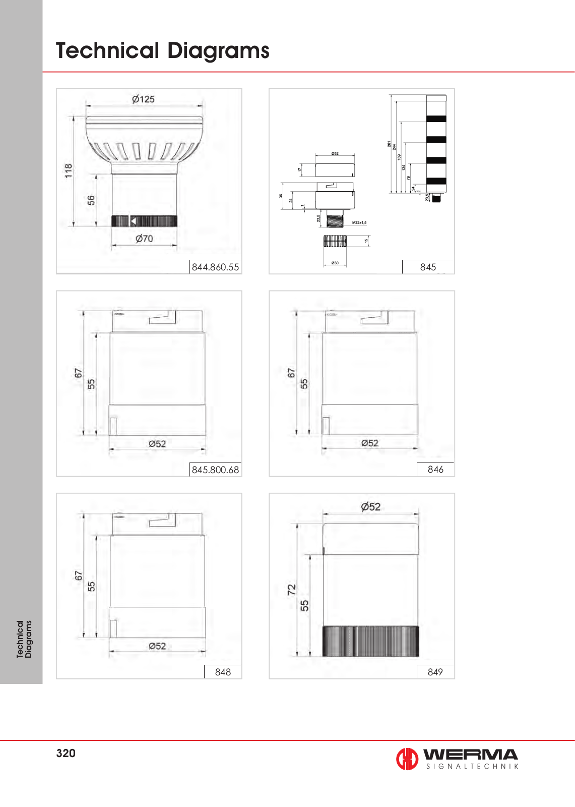Werma 844.860.55, 845, 845.800.68, 846, 848 Technical Diagrams - ManualMachine.com