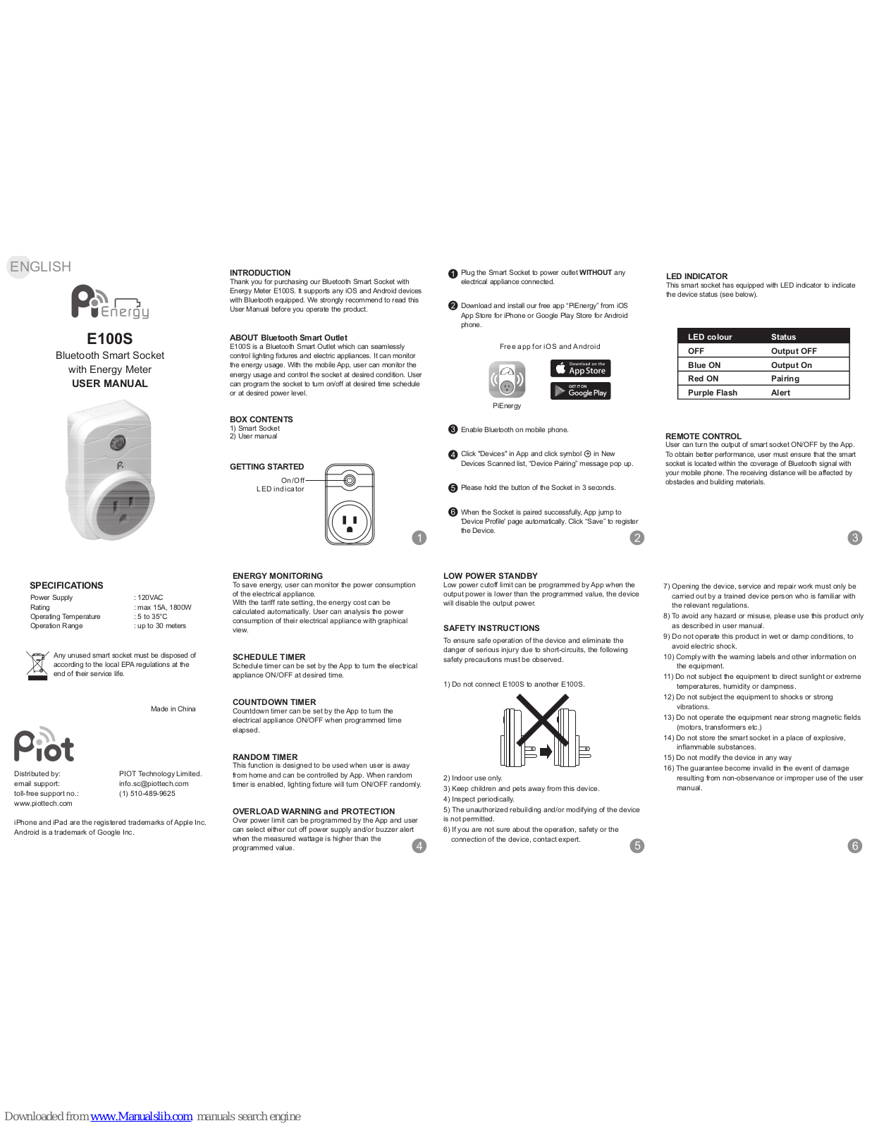 Piot E100S User Manual - ManualMachine.com