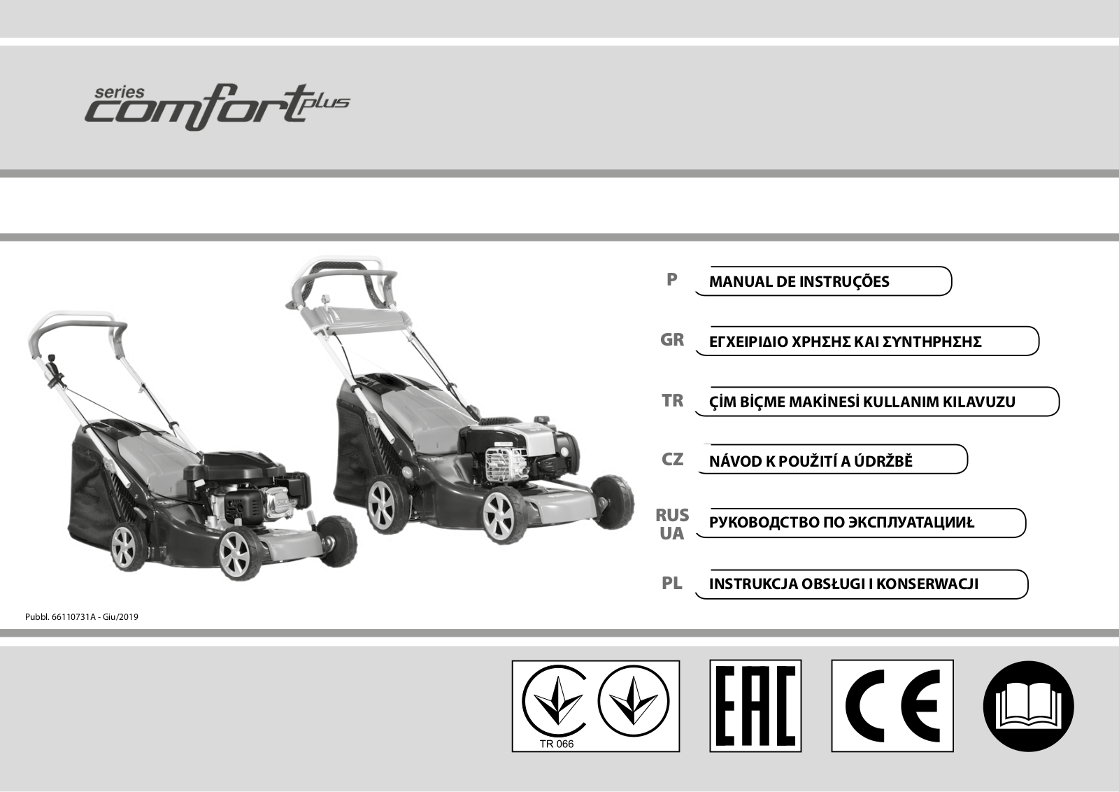 Efco LR 44 PK Comfort Plus, LR 48 PK COMFORT PLUS, LR 44 TK COMFORT PLUS, LR 48 TK COMFORT PLUS, LR 53 TK COMFORT PLUS User guide