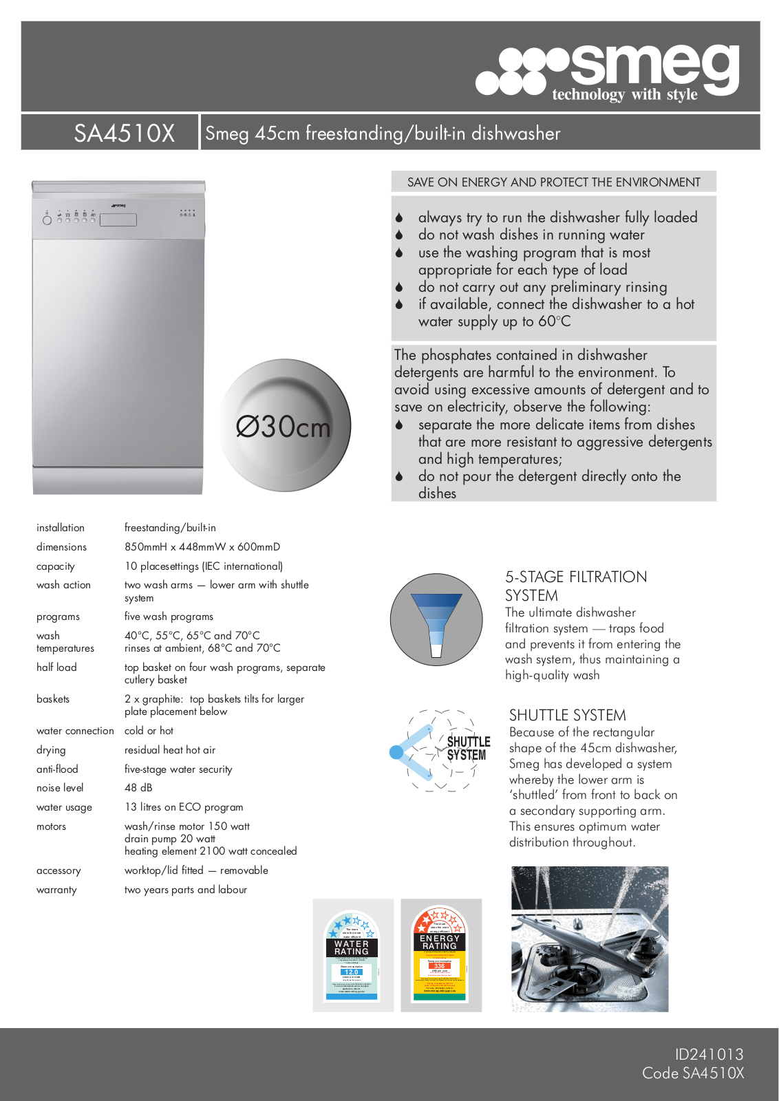 Smeg SA4510X1 User Manual