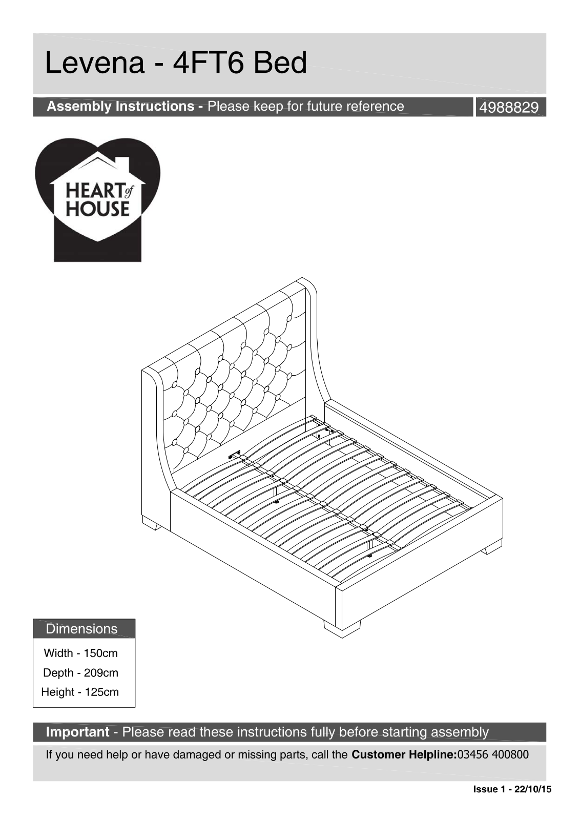 Argos 4988829 ASSEMBLY INSTRUCTIONS