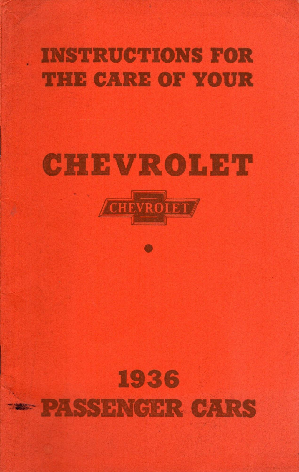 Chevrolet 1936 Operating Instructions