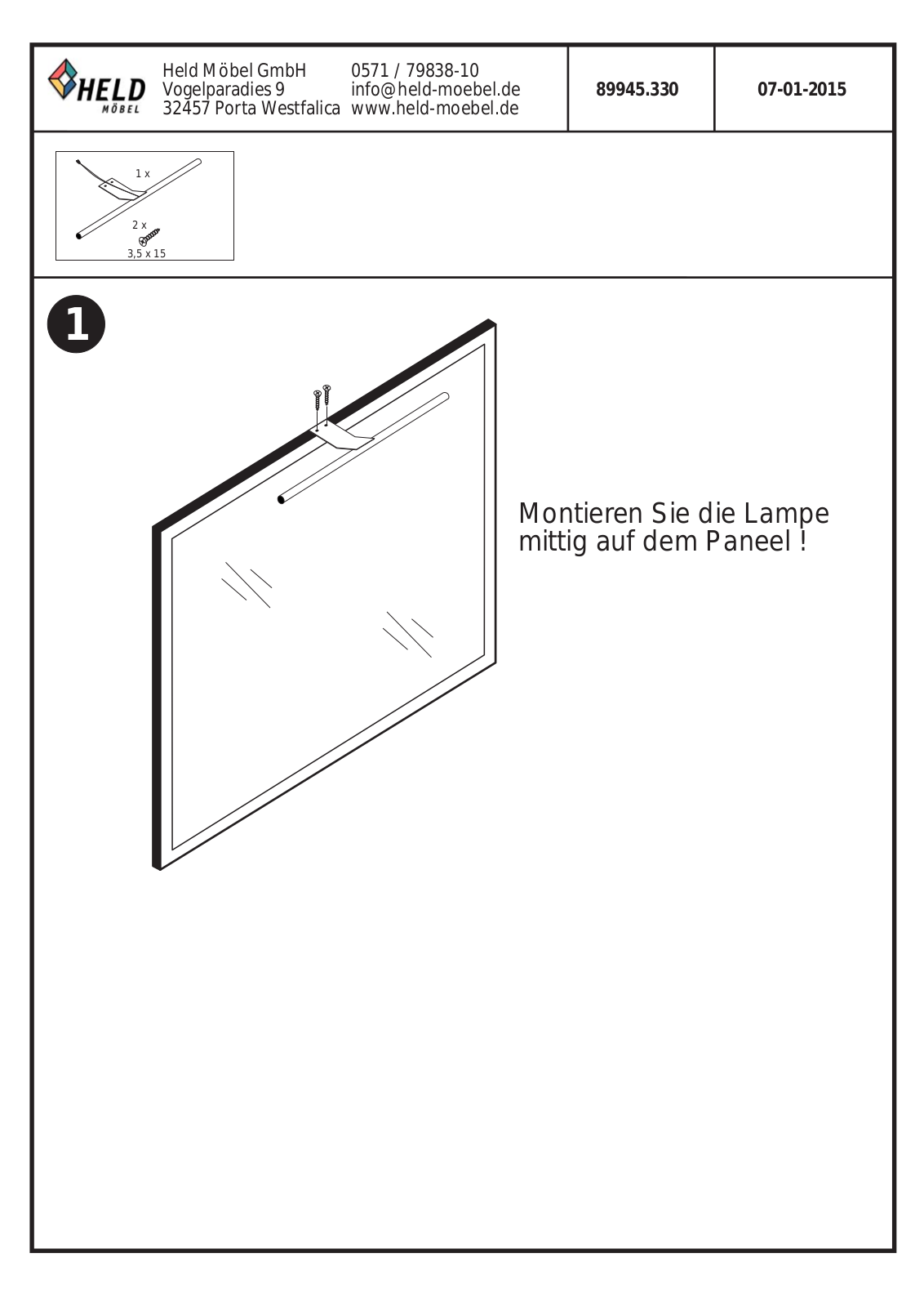 HELD MOBEL Savona Assembly instructions