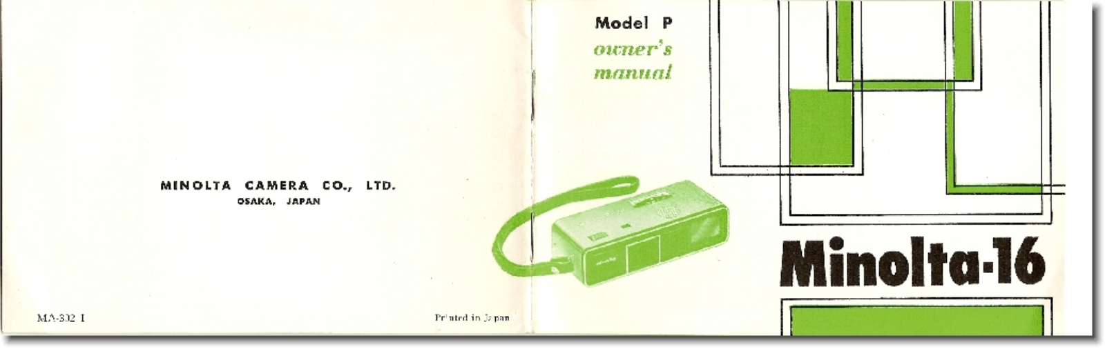 MINOLTA 16 P Owner's Manual