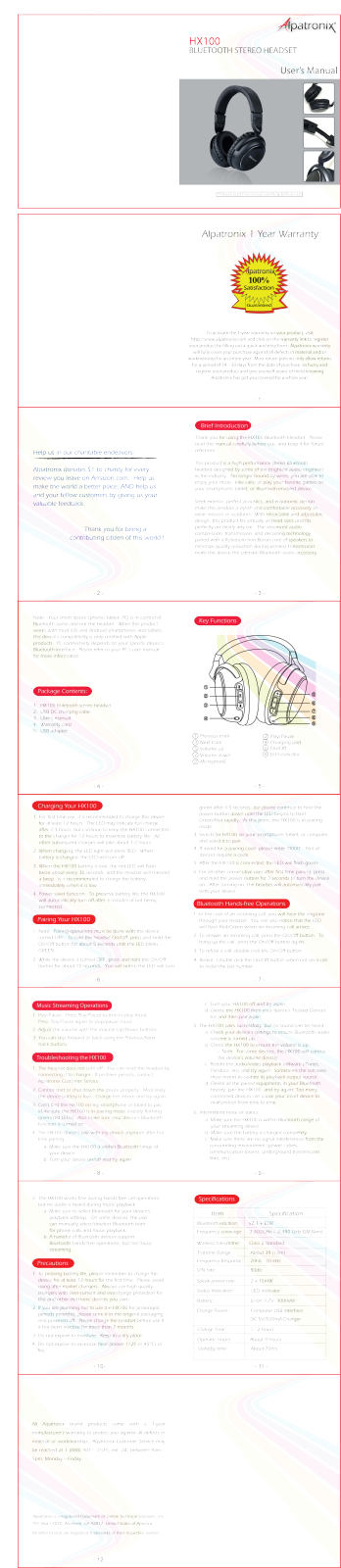 Alpatronix HX100 User Manual