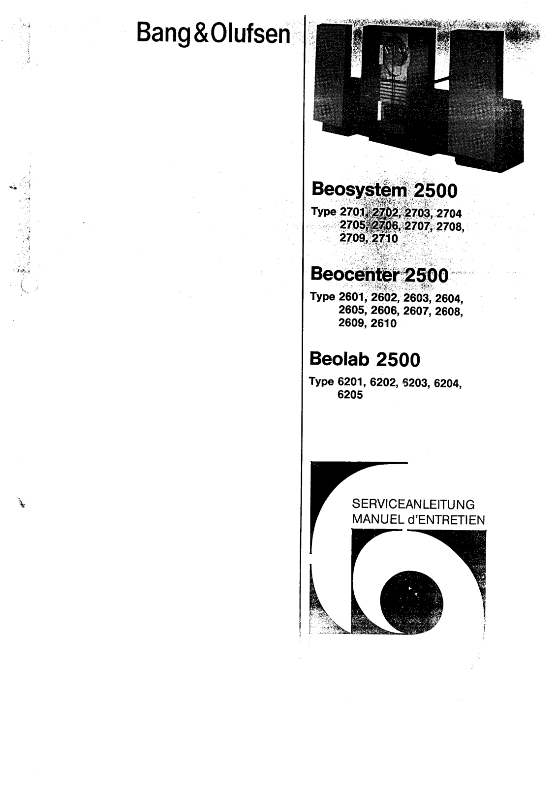 Bang Olufsen Beocenter 2500 Service Manual