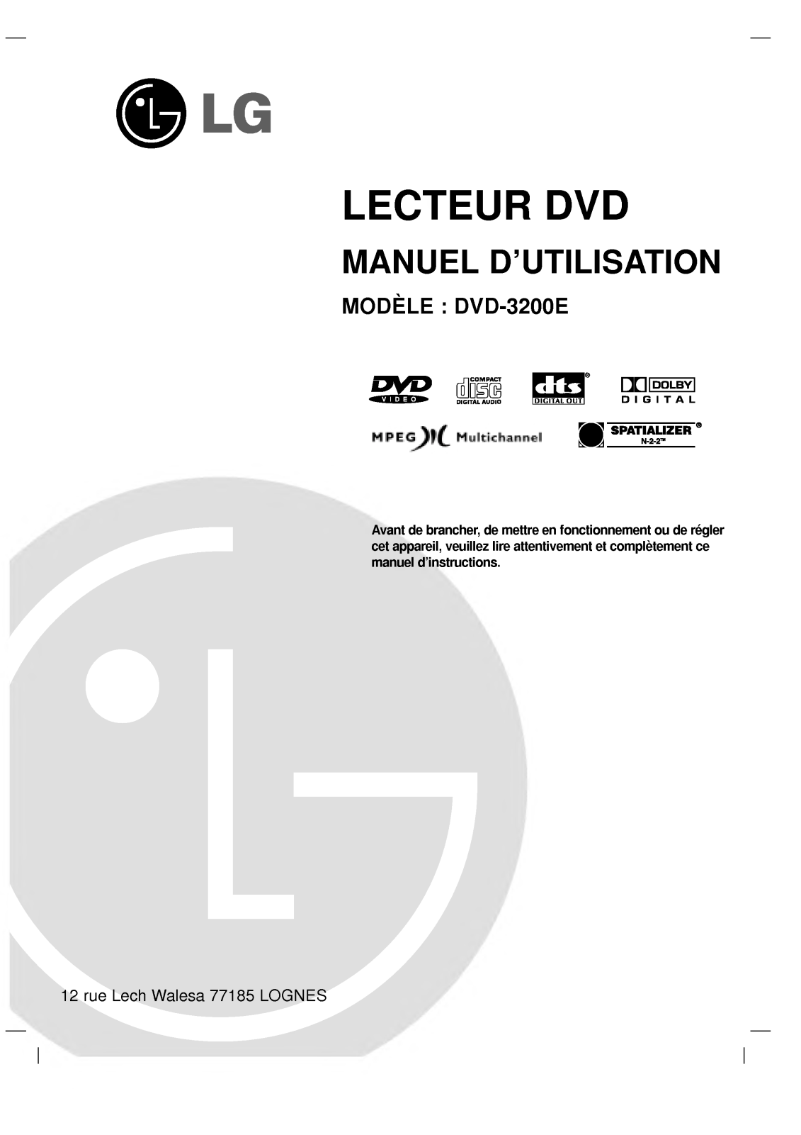 LG DVD-2200P User Manual