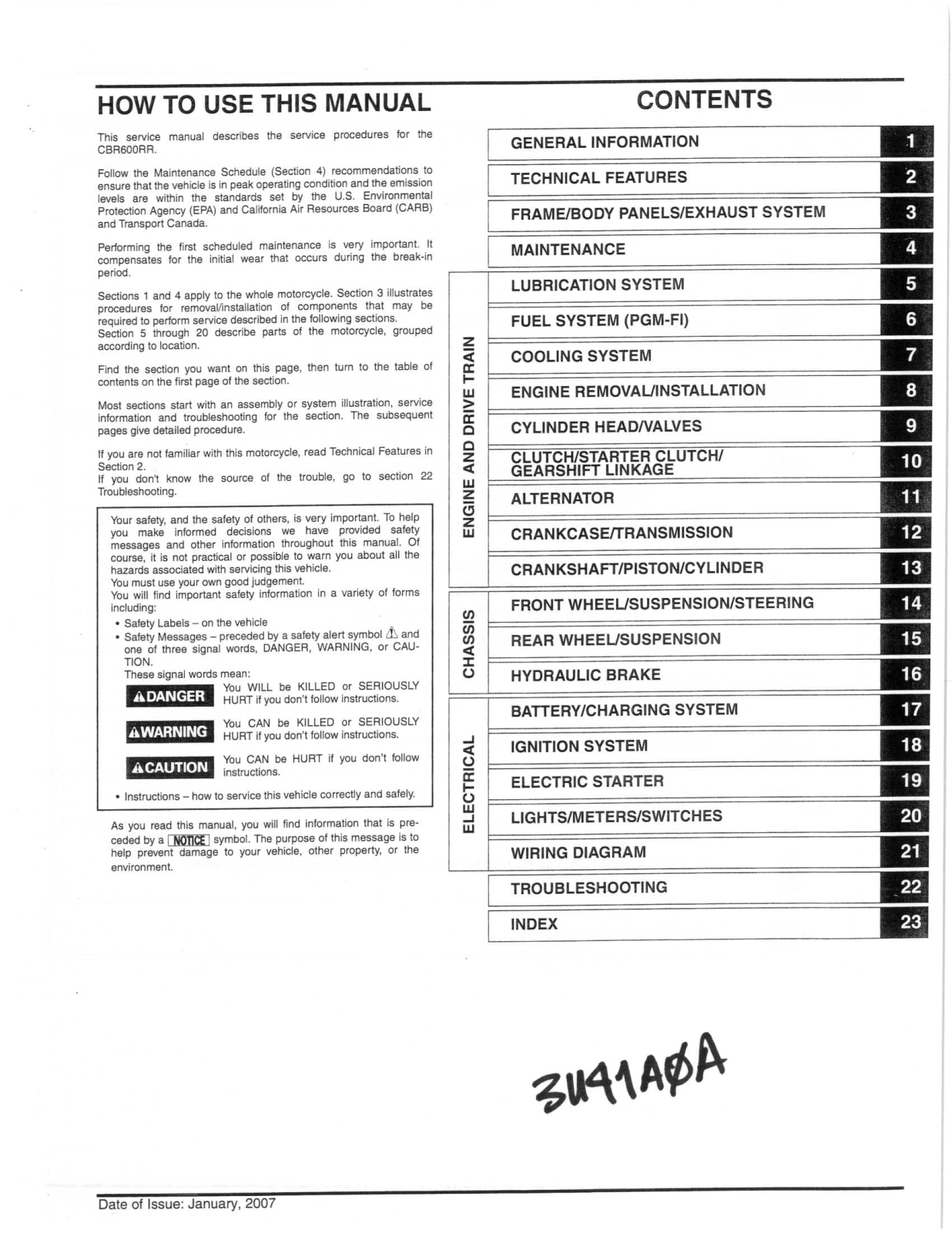 Honda CBR 600RR  2007-2008 Manual de Serviços