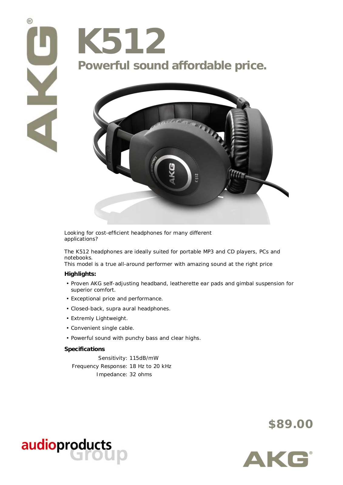 AKG K-512 Brochure