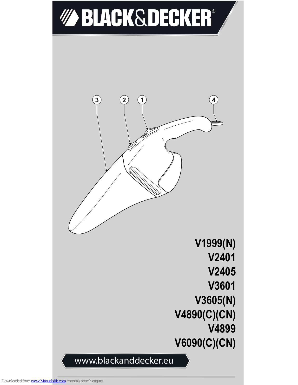 Black & Decker V1999, V1999N, V2401, V3601, V3605 Instructions Manual