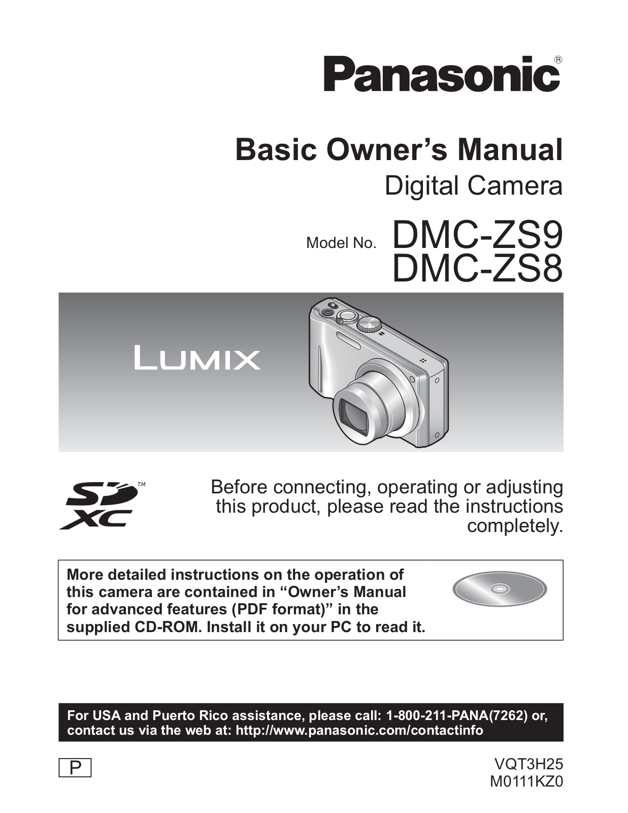 Panasonic DMCZS8K User Manual