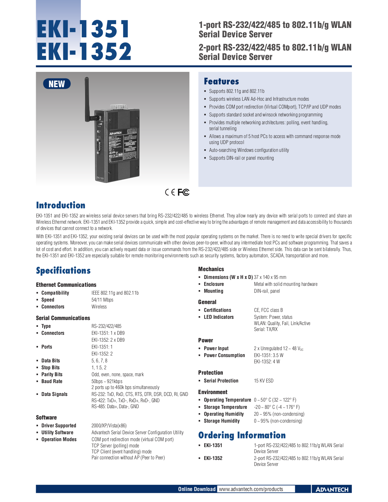 B&B Electronics EKI-1352 Datasheet