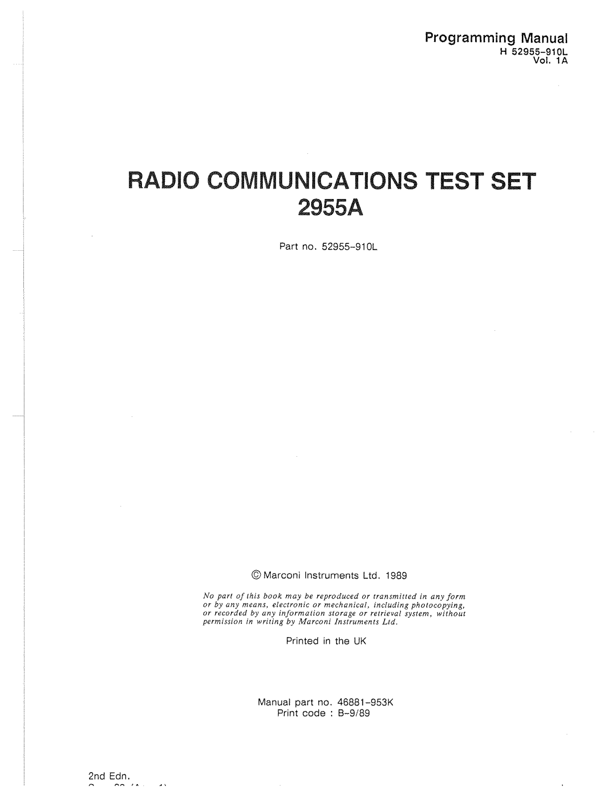 Marconi 2955A User Manual