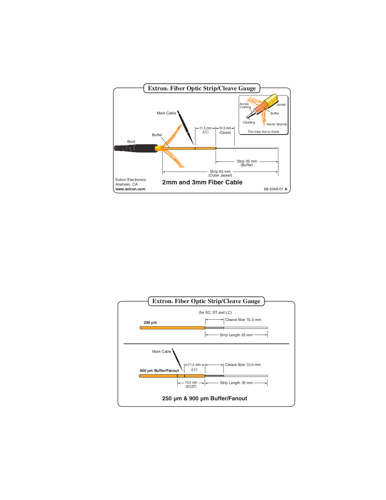 Extron Electronics Fiber Optic Strip Cleave Gauge User Manual