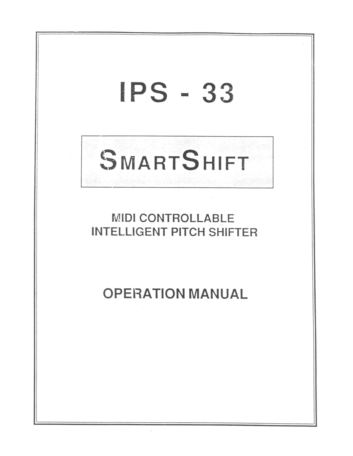DigiTech IPS33 User Manual
