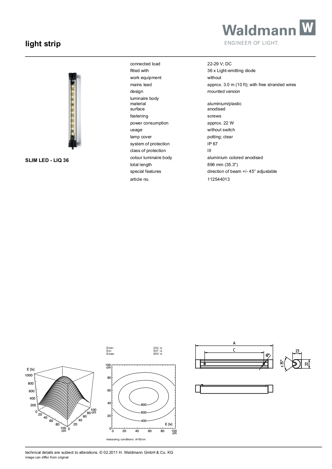 Waldmann 112544013 Information guide