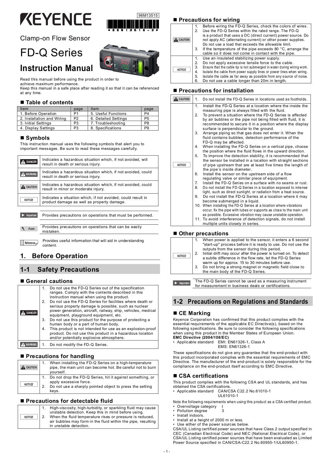 Keyence FD-Q10C, FD-Q20C, FD-Q32C, FD-Q50C Instruction Manual