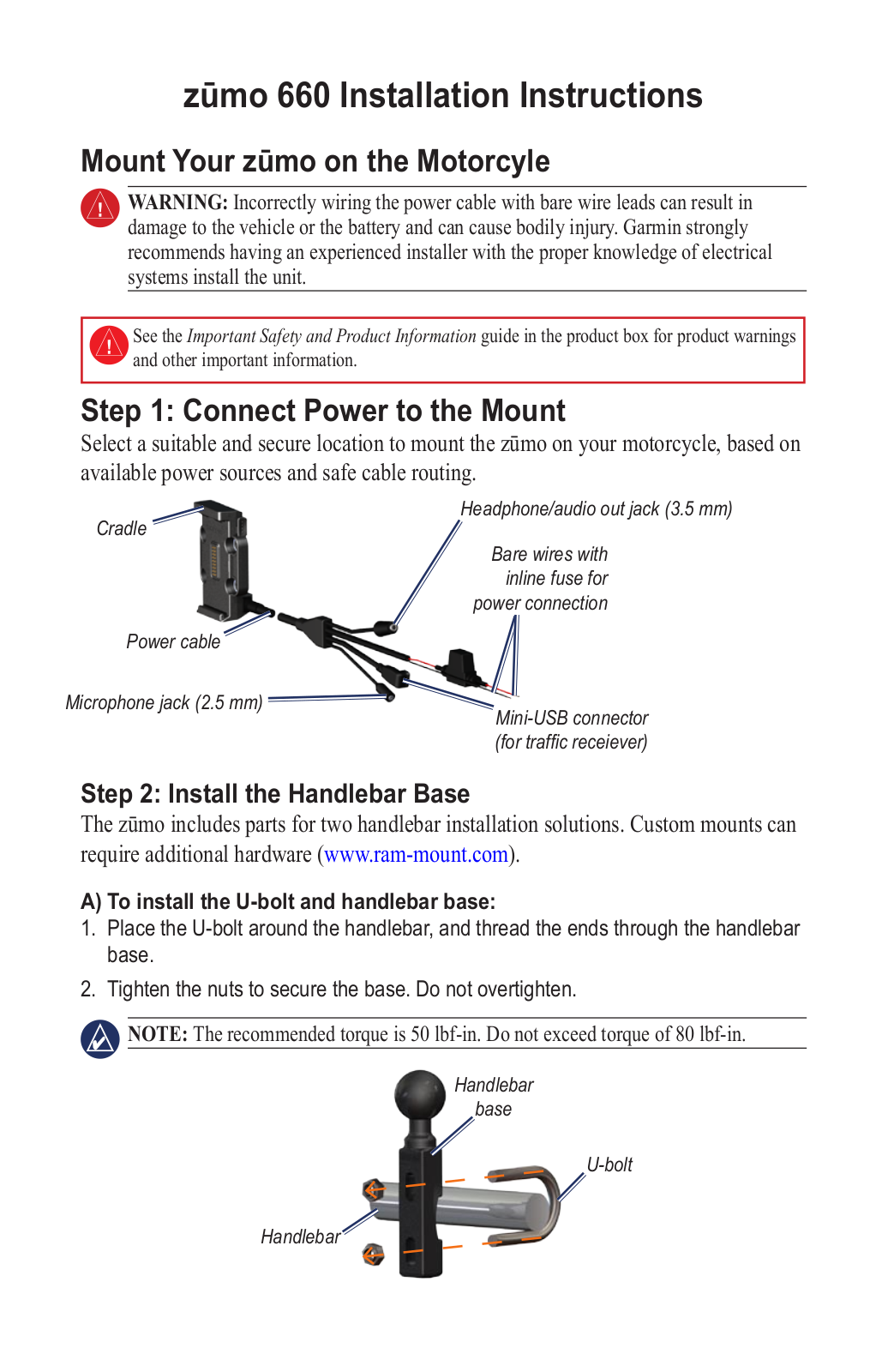 Garmin zumo 660, Zumo 660LM Quick Start Manual