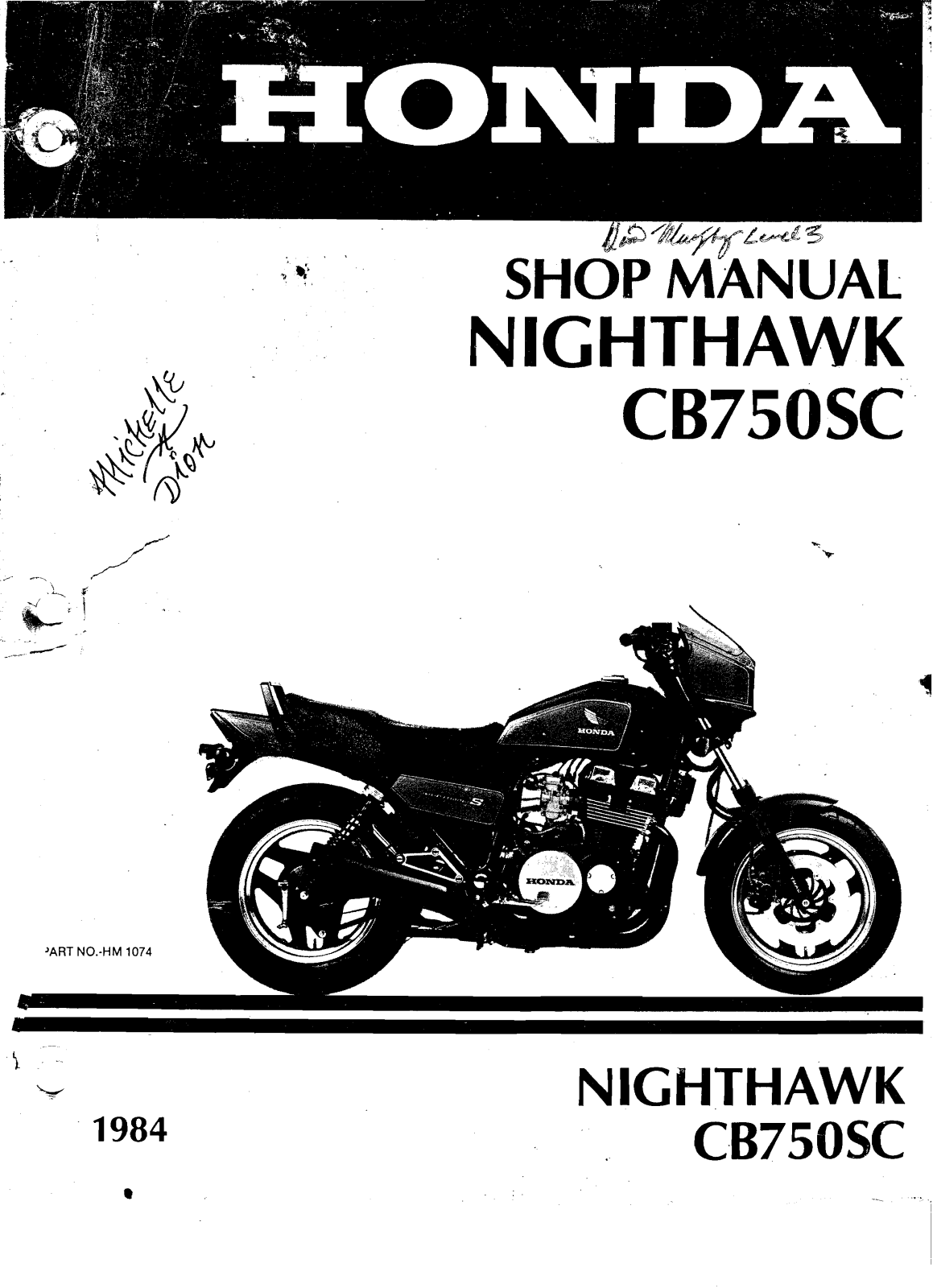 Honda CB750SC Nighthawk 84 Service Manual
