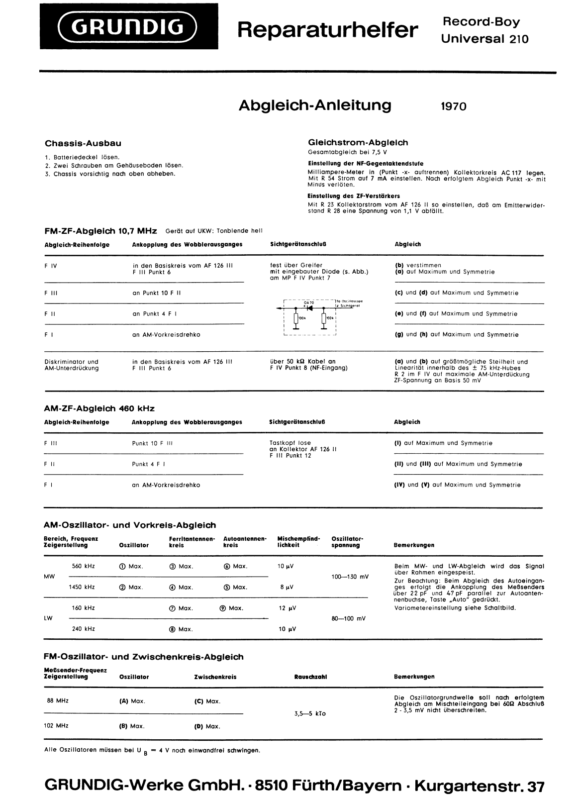 Grundig Universal-210 Service Manual