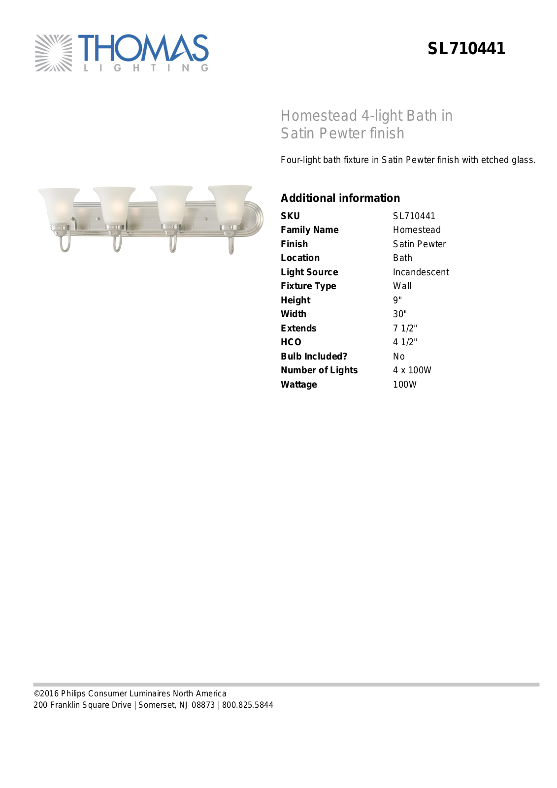Thomas Lighting SL710441 User Manual - ManualMachine.com