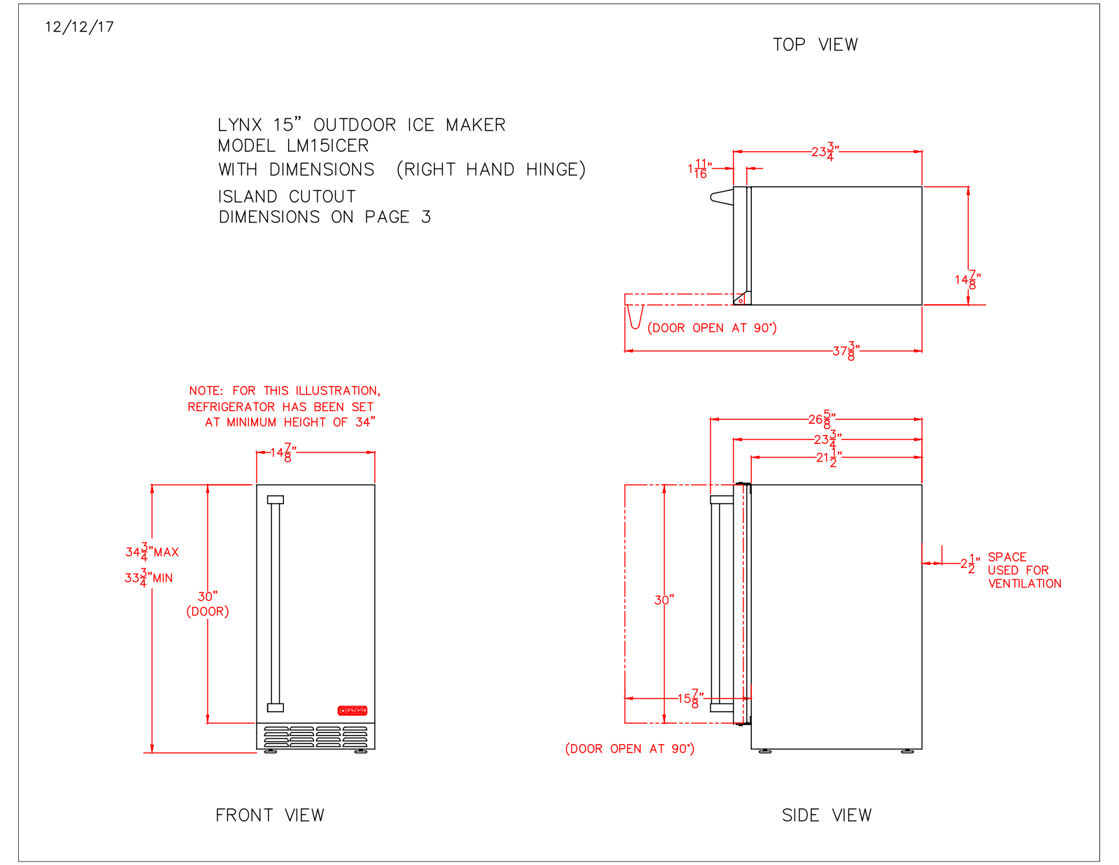 Lynx LM15ICEL Dimension Guide