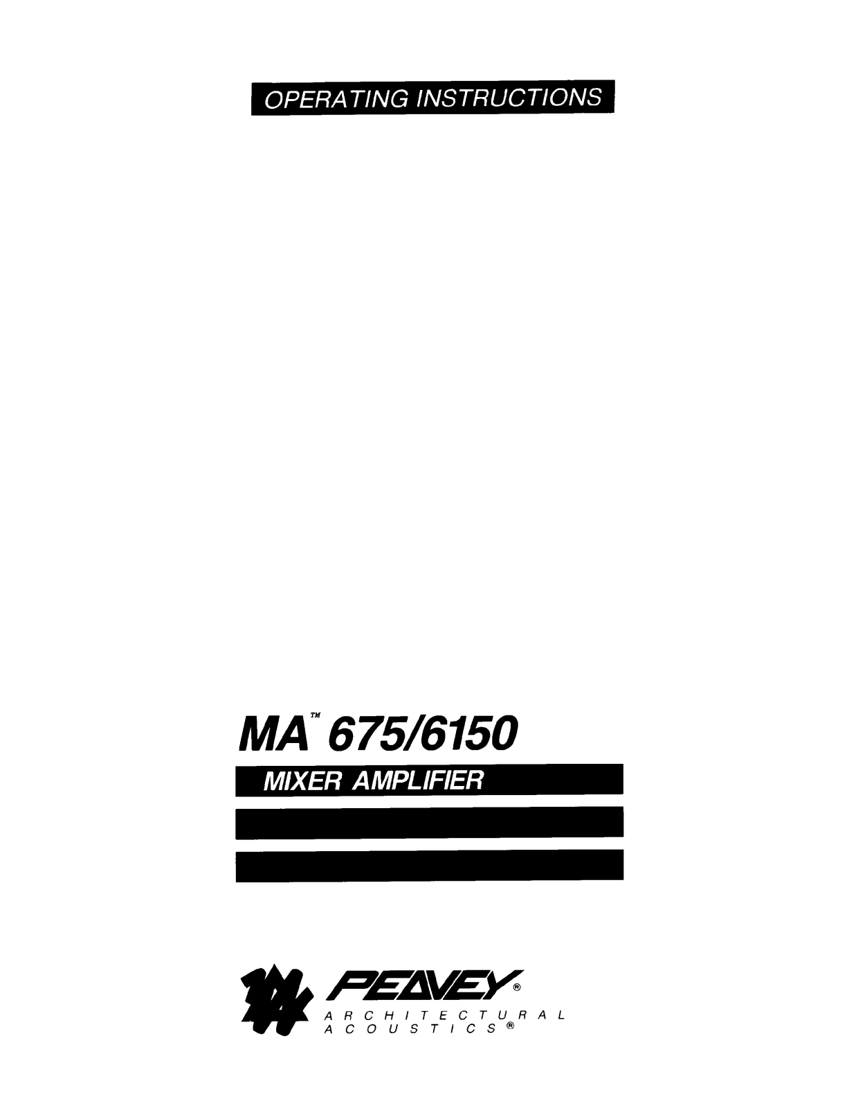 Peavey MA 6150 User Manual