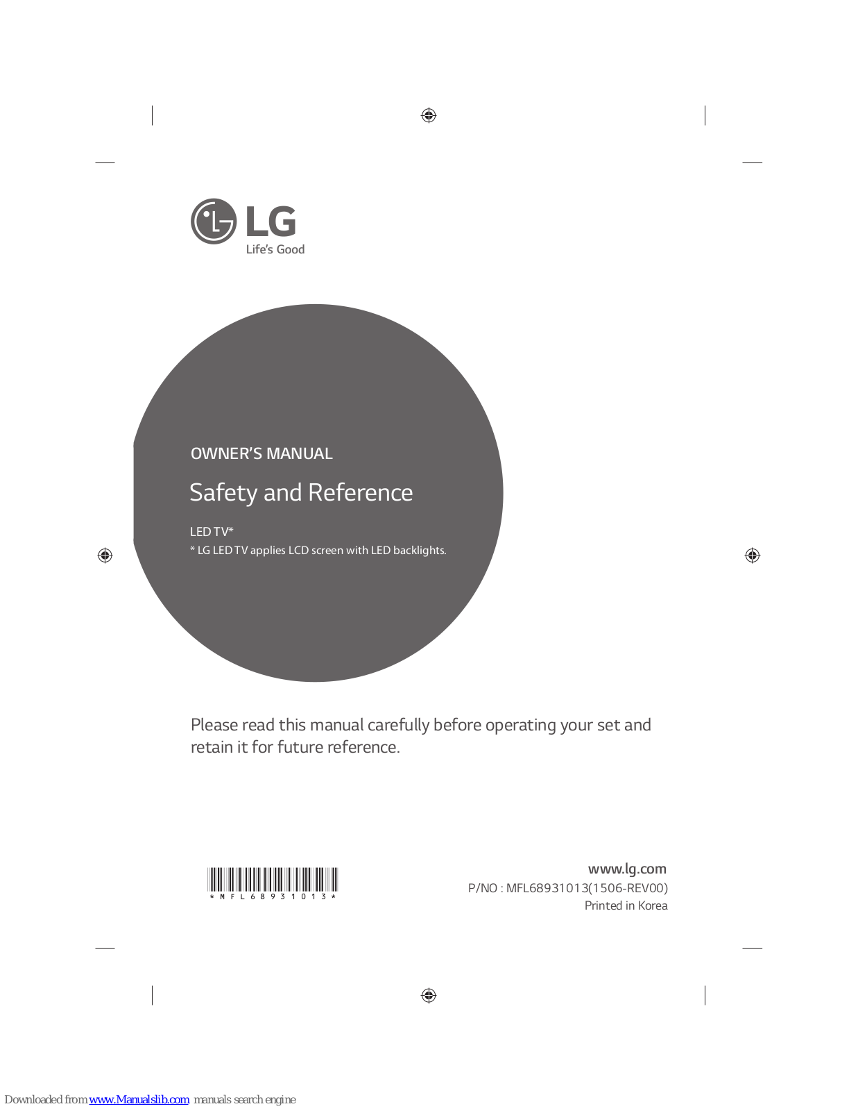 LG 49UF68 Series, 43UF68 Series, 55UF68 Series, 40UF77 Series, 49UF77 Series Owner's Manual