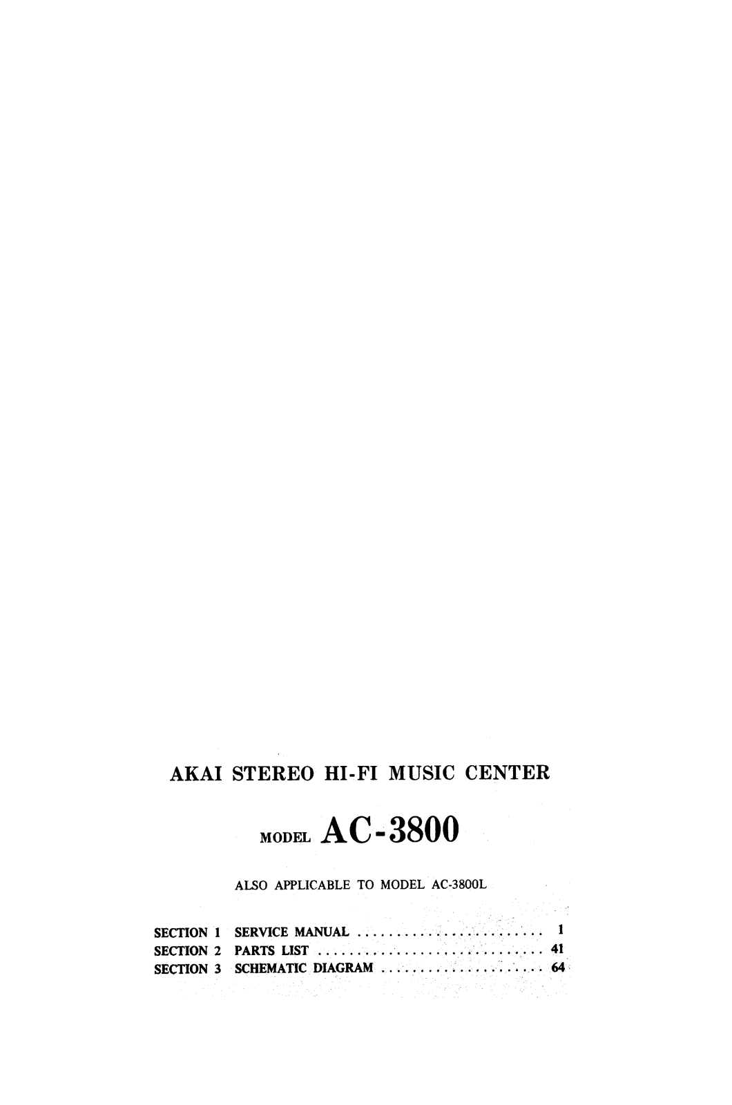 Akai AC-3800 Service manual
