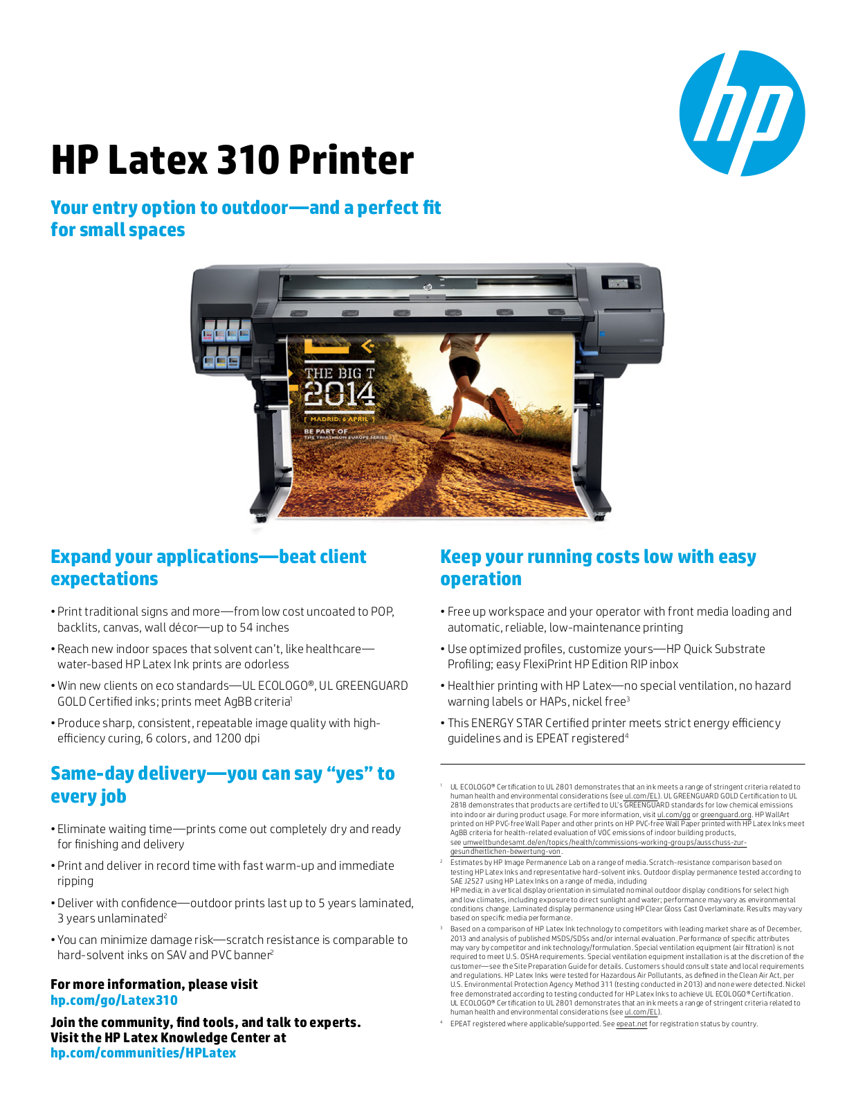 HP latex-310 Datasheet