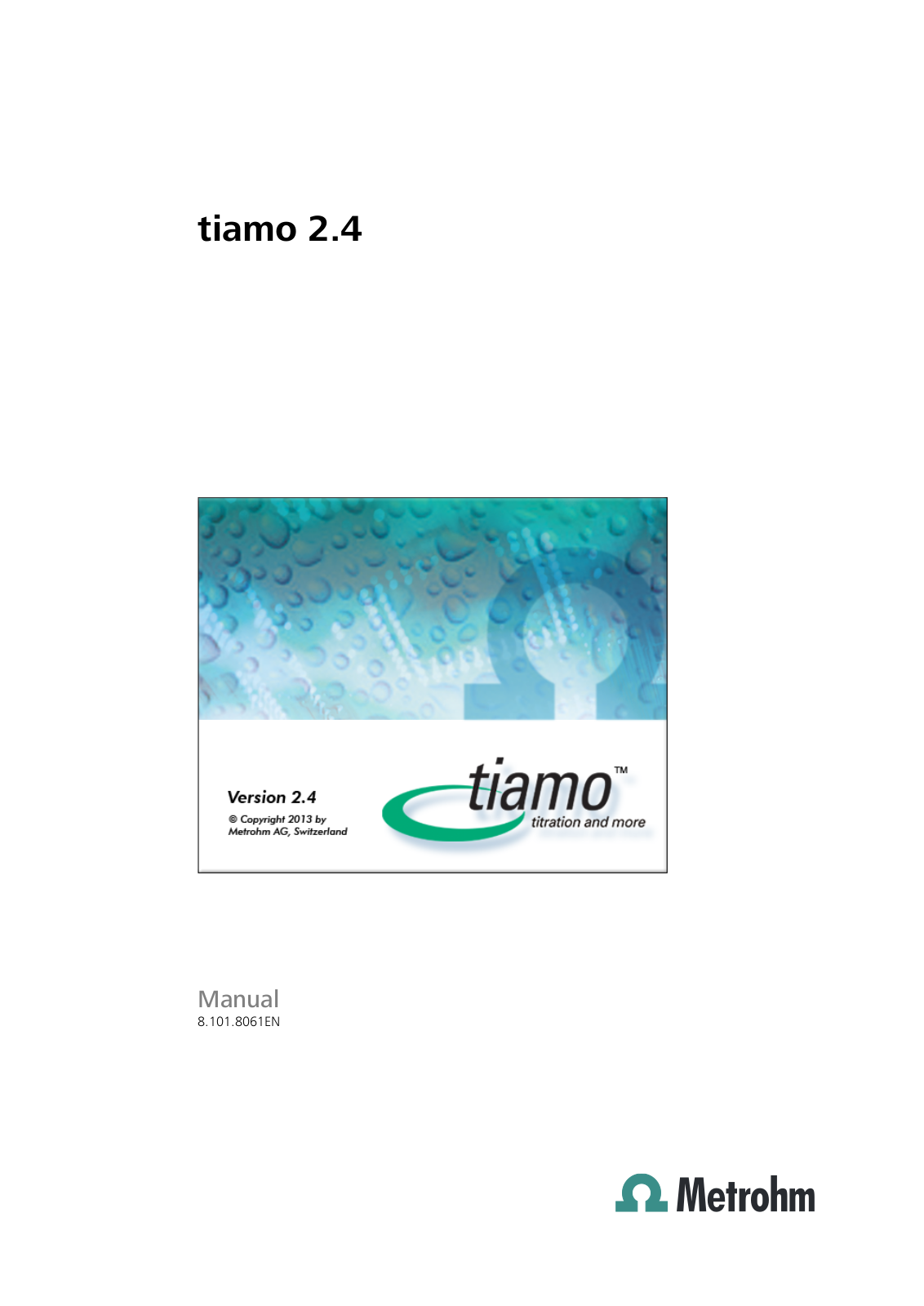 Metrohm tiamo 2.4 User Manual