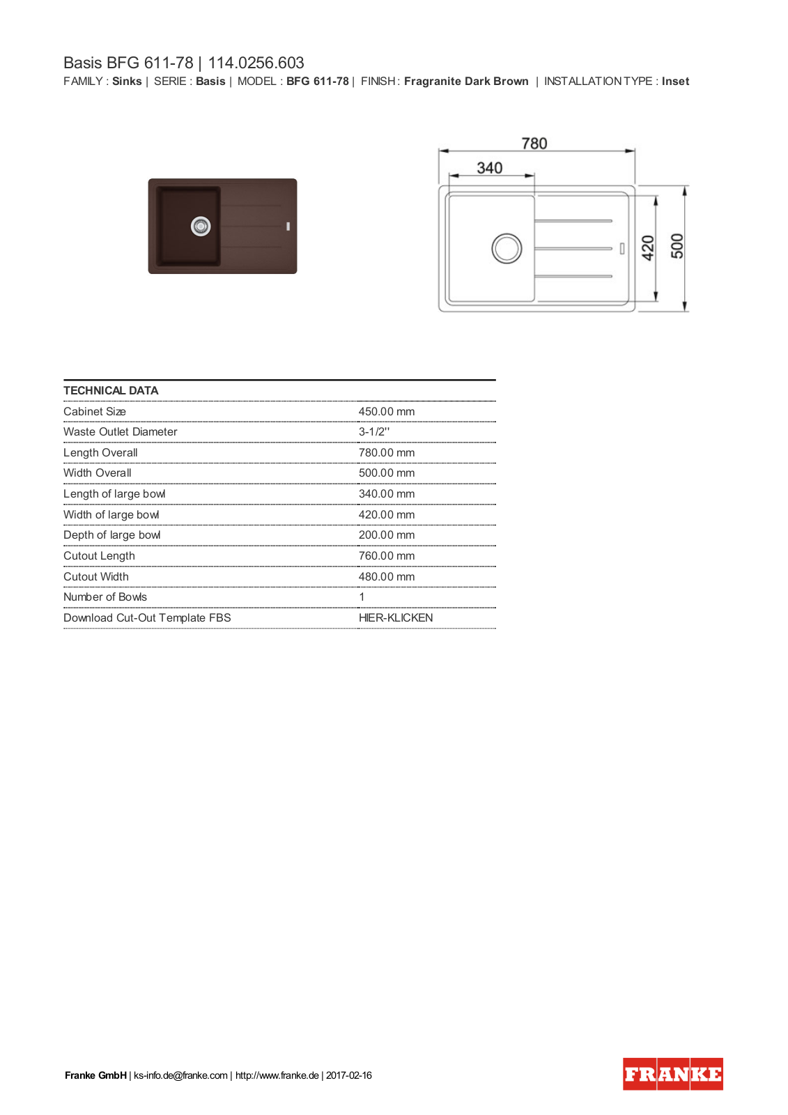 Franke 114.0256.603 Service Manual