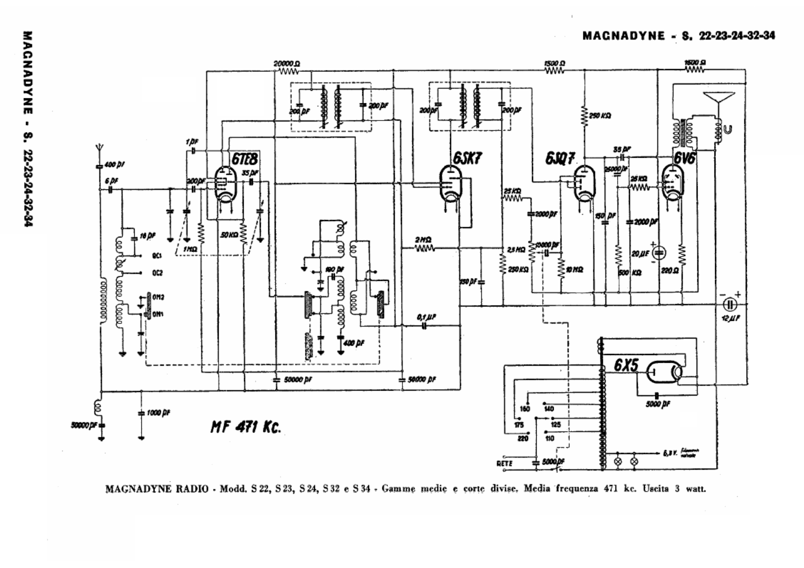 Magnadyne s22, s23, s24, s32, s34 schematic