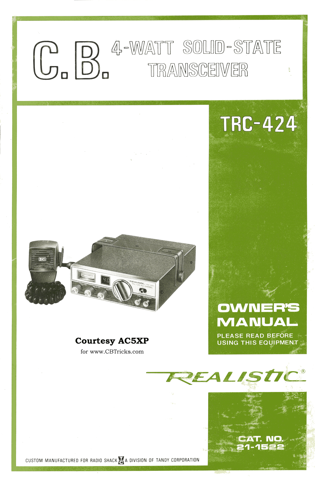 Realistic ic, ic TRC-424, TRC-424 List