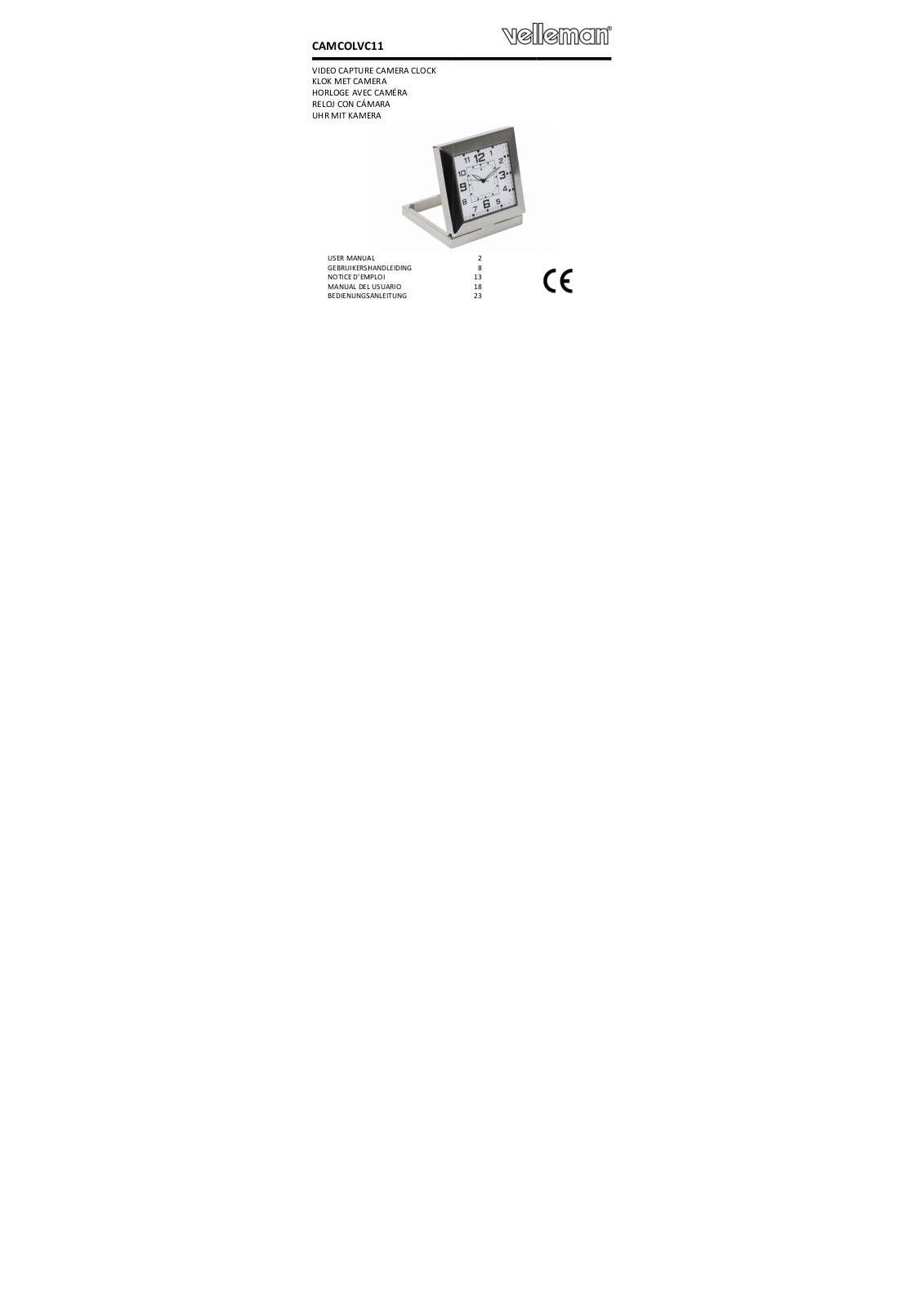 Velleman LVC11 User Manual