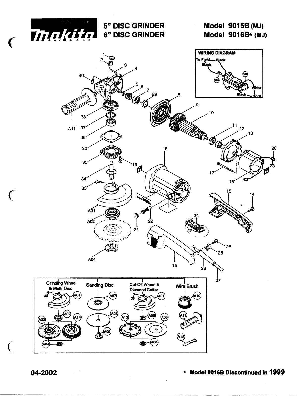 Makita 9015B, 9016B User Manual