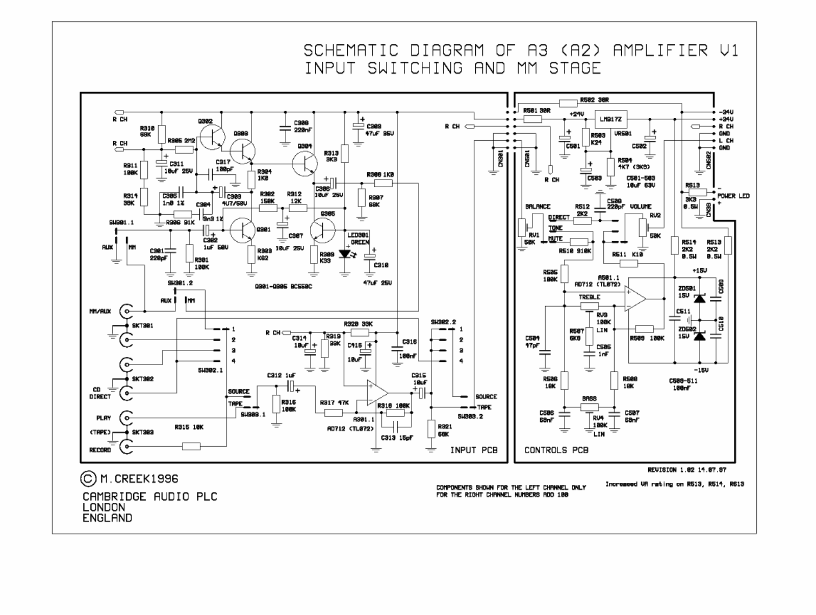 CANBRIDGE AUDIO A3I SCHEMATIC