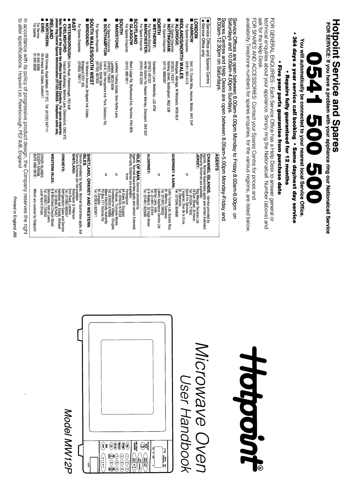 Hotpoint MW12P User Manual