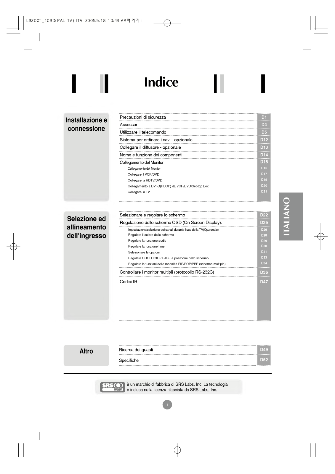 Lg L3200TFK, L3700T, L4200TFK User Manual