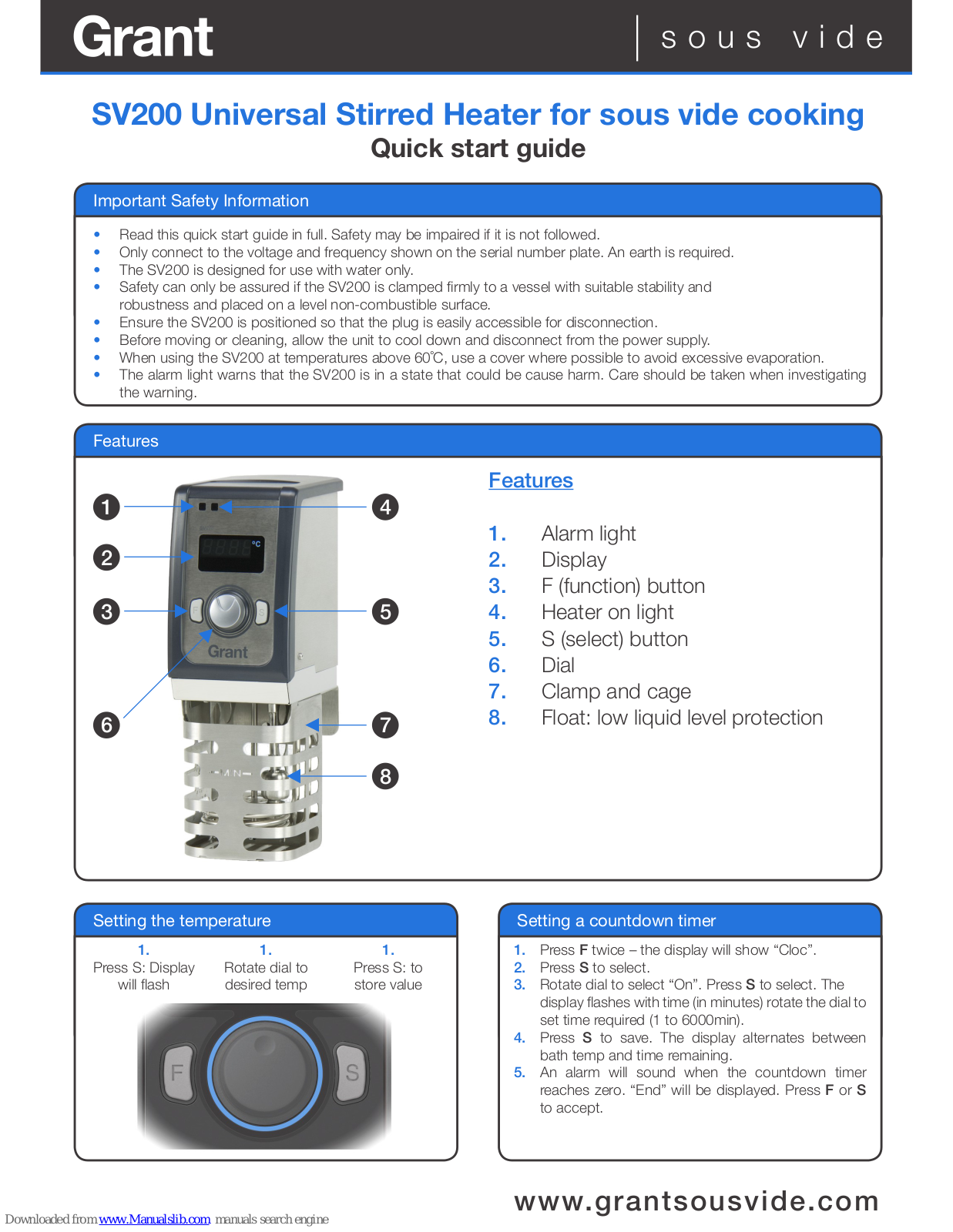Grant SV200 Quick Start Manual - ManualMachine.com