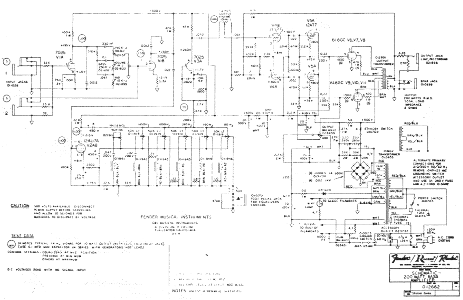 Fender 200w schematic